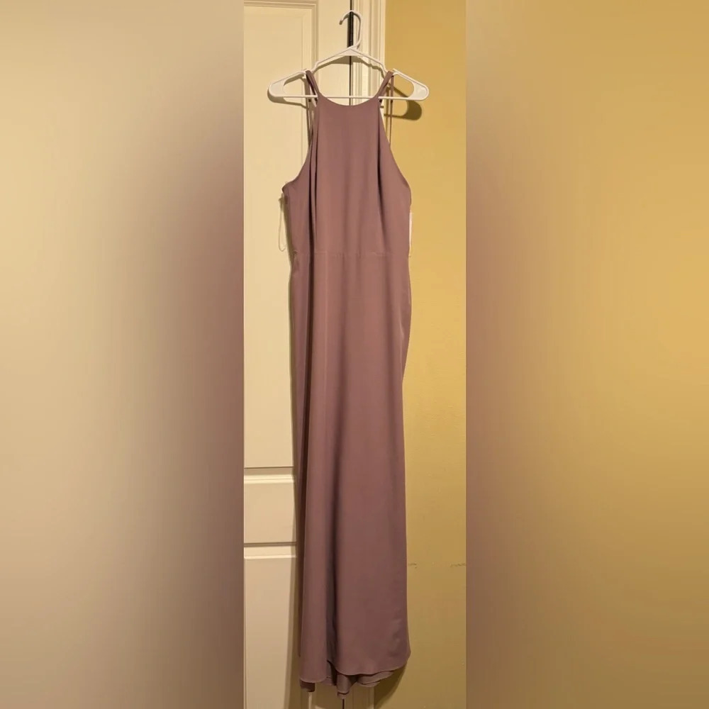 Amsale Emma Bridesmaid Prom Dress Mauve Size 12 - Picture 6 of 16